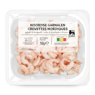 Delhaize | Crevettes nordiques | Décortiquées 150 gr