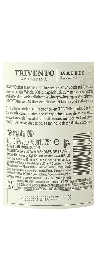 Trivento | Reserve | Malbec 75 cl