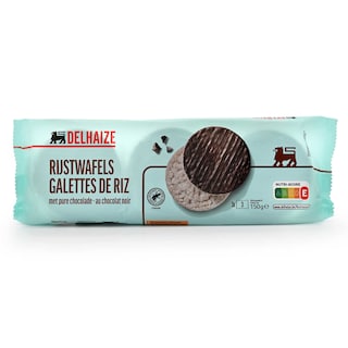 Delhaize | Galettes de riz | Chocolat noir 