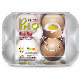 Delhaize | Bio | oeufs | Mix calibres | Bio 6 pc