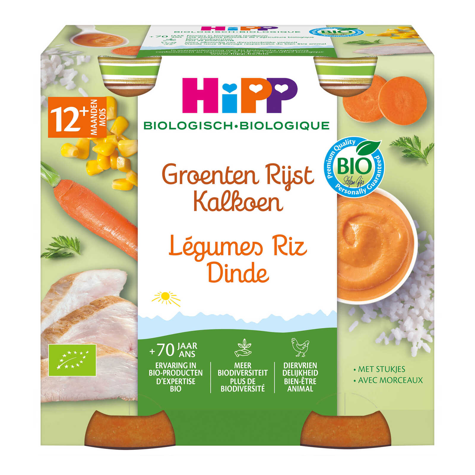Hipp Groenten-Rijst-Kalkoen | Bio | 12M