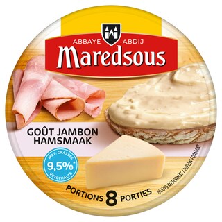 Maredsous | Fromage à tartiner | Jambon light | 8p 128 gr