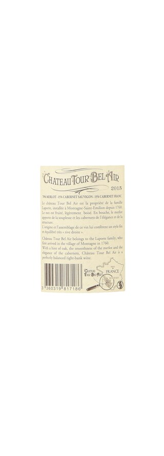 France - Frankrijk | Bordeaux - Montagne St Emilion | Château Tour Bel Air 2015 Rood 
