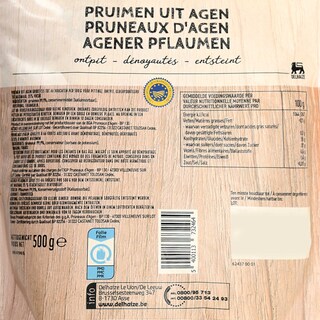 Delhaize | Fruits secs | Pruneaux | Agen | Dénoyautés 500 gr