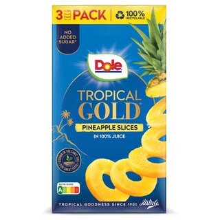 Dole | Tropical Gold | Ananas | Tranches 3 x 227 gr