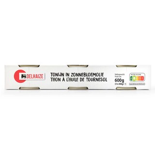 Delhaize | Tonijn | Zonnebloemolie 3 x 200 gr