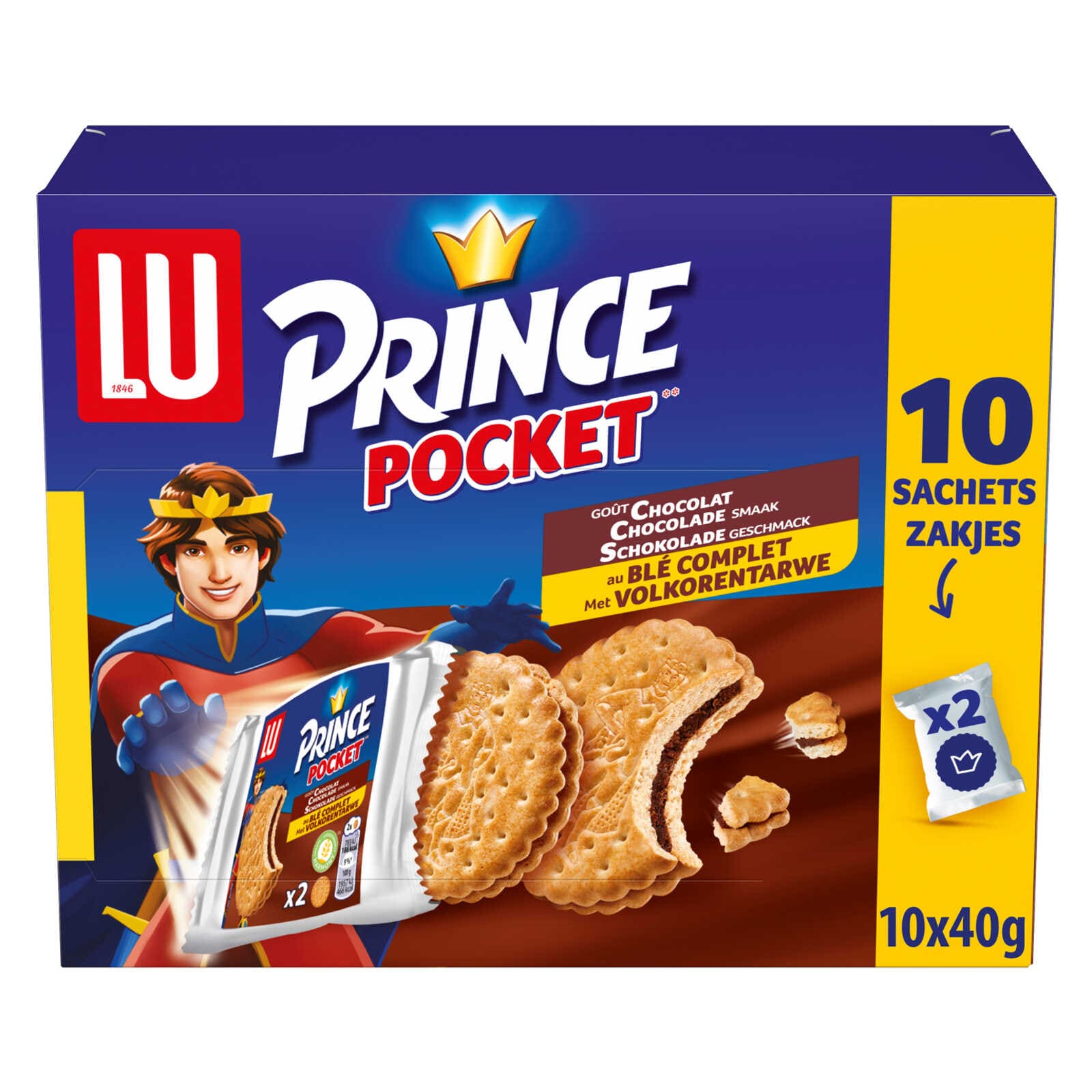 LU Koekjes | Pocket | Chocolade | 10 x 2 stuks
