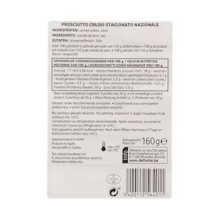 Delhaize | Prosciutto crudo Nazionale | Tranches 