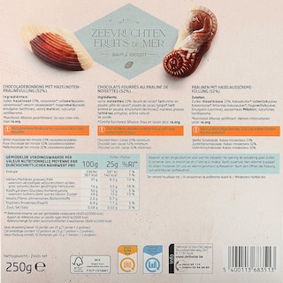 Delhaize | Chocolat | Pralines fruits de mer 250 gr