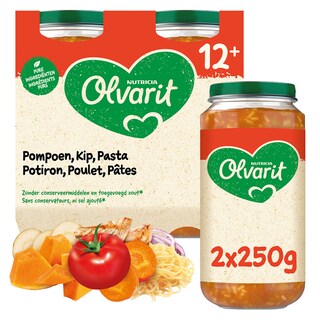 Olvarit | Maaltijd | Pompoen Kip Pasta | 12M 2 x 250 gr