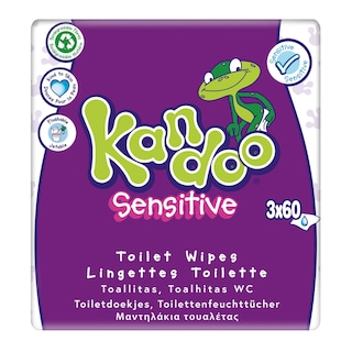 Kandoo | 3x60 | Babydoekjes | Sensitive 