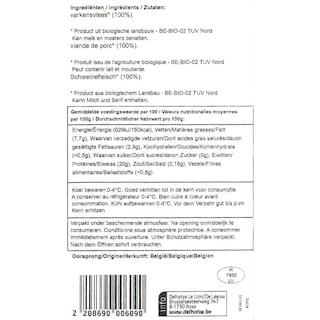 Delhaize | Spiringue | Porc | Bio 