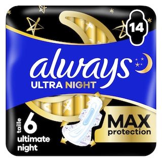 Always | Ultra | Serviettes | Ailettes | Nuit | Taille 6 