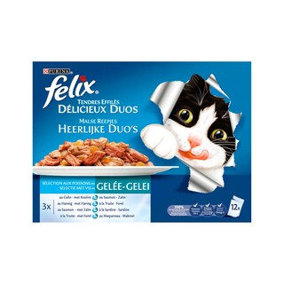Felix | Purina | Aliment chat | Duos |Poissons en Gelée 