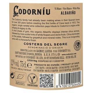 Codorniu | Costers del Segre | Albariño | Bio | Blanc 