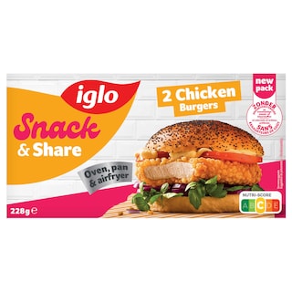 Iglo | Snack & Share | Chicken burger | 2 stuks 
