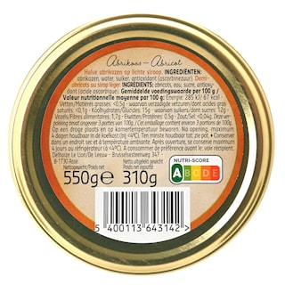 Delhaize | Abricots | Bocal 550 gr