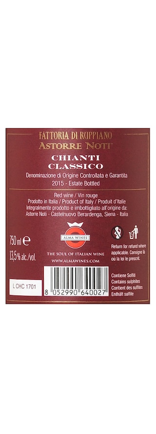 Italie - Italië | Toscana D.O.C.G. | Astorre Chianti classico Fattoria Ruppiano 15 75 cl