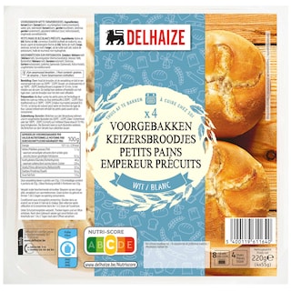 Delhaize | Keizerbroodjes | Wit | 4 stuks 