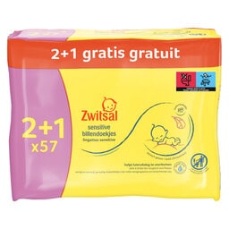 Zwitsal | Lingettes | Sensitive | 2+1 Gratuit 