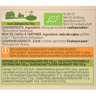 Delhaize | Bio | Beurre | Noix | Cajou | Bio 