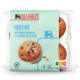 Delhaize | Muffins | Vanille | Stukjes chocolade 