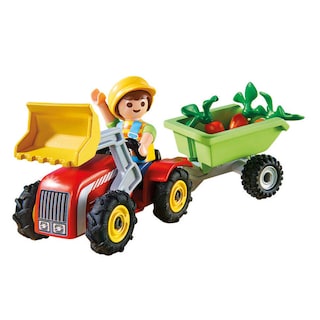 Playmobil | Enfant avec tracteur et remorque 