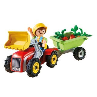 Playmobil | Enfant avec tracteur et remorque 