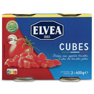 Elvea | Tomaten | Gepeld | Blokjes 2 x 400 gr
