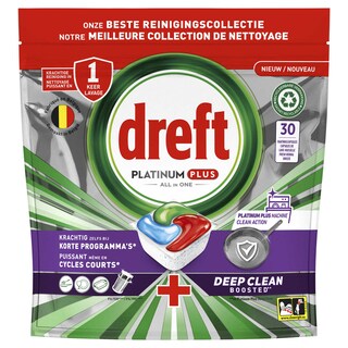 Dreft | Platinum + | 30 Vaatwastabletten | ADW | Plat+ | Mach clean 
