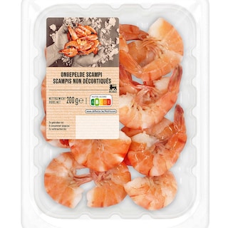 Delhaize | Scampi's | Black tiger | Gekookt | Ongepeld 200 gr