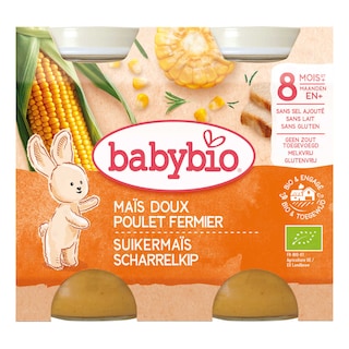 Babybio | Maaltijd | Suikermaïs Kip |8M | Bio 