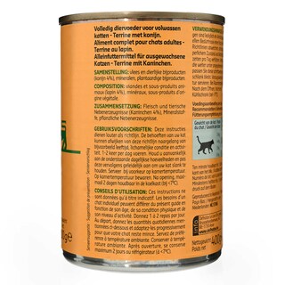 Delhaize | Aliment chat | Terrine | Lapin 400 gr