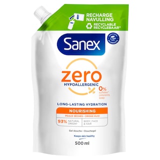 Sanex | Zero | Douche | Zero | Droge Huid | Navulling 50 cl