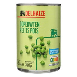 Delhaize | Doperwten | Zonder toegevoegd zout 280 gr