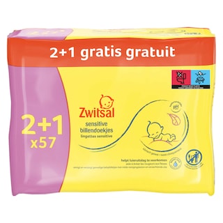 Zwitsal | Lingettes | Sensitive | 2+1 Gratuit 