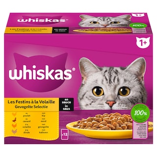 Whiskas | Kattenvoeding | Saus | Mix vlees 12 x 85 gr