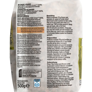 Delhaize | Bio | Blonde linzen | Bio 500 gr