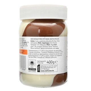 Delhaize | Pâte à tartiner | Duo | Blanc & noisettes 