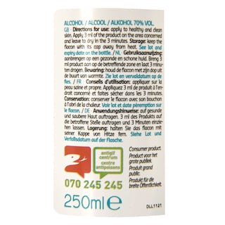 Delhaize | 250ML ALCOHOL 70% VOL 