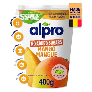 Alpro | Mangue | Alternative végétale au yaourt | Sans sucres ajoutés 