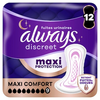 Always | Discreet | Serviettes | Fuites Urinaires | Max Confort 