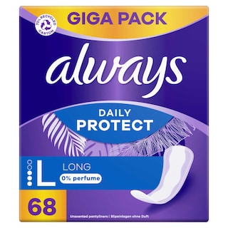 Always | Daily | Inlegkruisjes | Extra Protect | Long 68 st