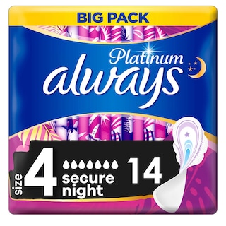 Always | Platinium | Serviettes | Nuit | 2-pack 