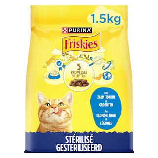 Friskies | Sterilisé | Aliment Chat | Adulte | Croquettes | Saumon 