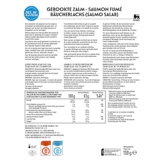 Delhaize | Zalm | Gerookt | -25% zout | Noors 130 gr