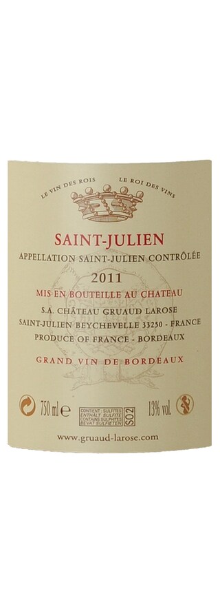 Chateau Gruaud Larose | Saint-Julien Grand Cru Classé | 2011 