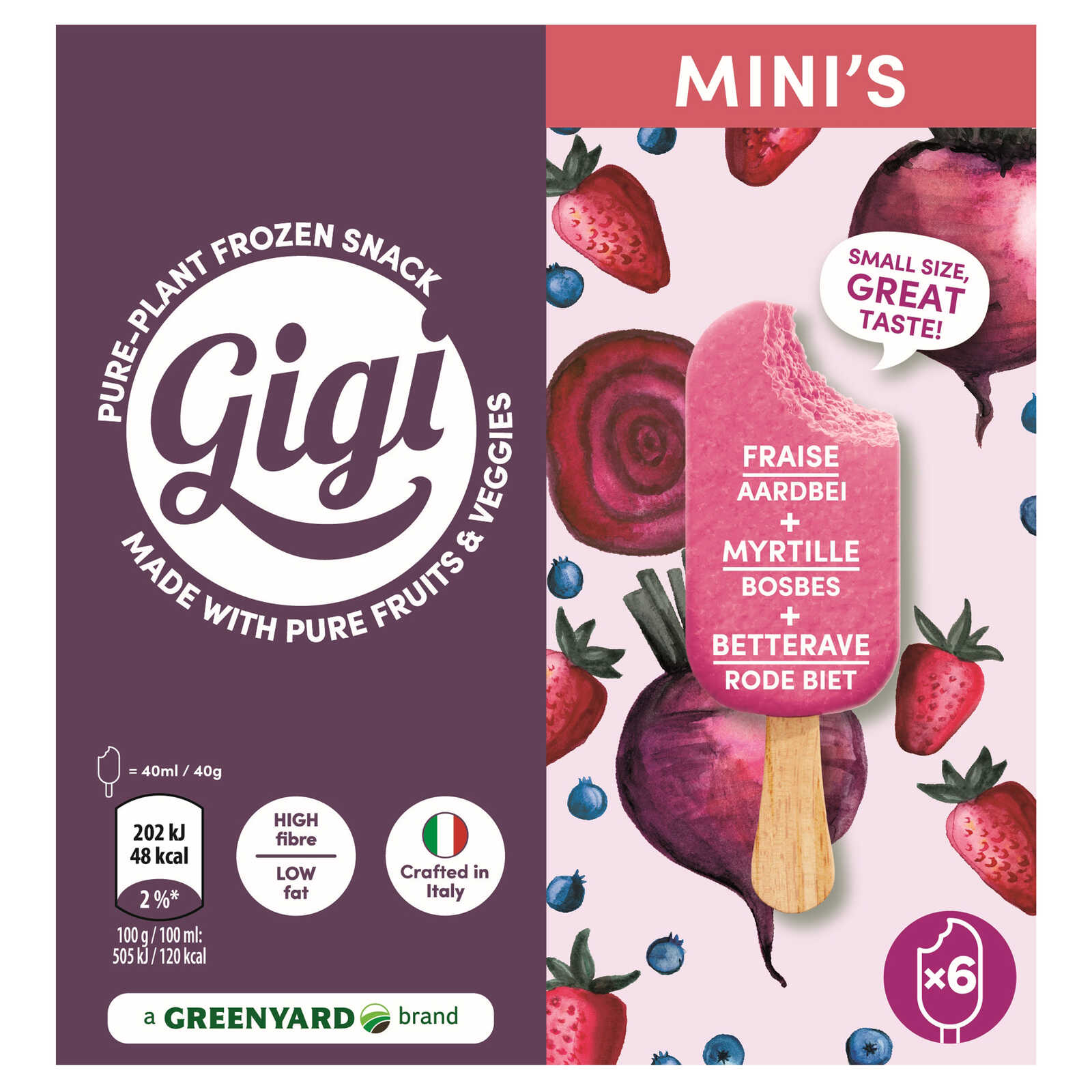 Gigi Mini stick | Aardbei | Bosbes | Rode Biet