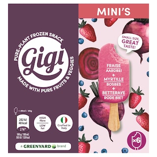 Gigi | Mini stick | Aardbei | Bosbes | Rode Biet 6 x 4 cl