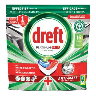 Dreft | Platinum + | 16 Capsules Lave-Vaisselle | ADW | Platinum + | Quickwash 